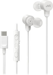 Jvc Ha-fr29uc-w-u Căști In-ear Cu Fir Microfon Usb-c Funcție Mod Sunet Husă Albe