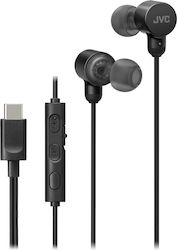 Jvc Ha-fr29uc-b-u Căști In-ear Cu Fir Microfon Usb-c Funcție Mod Sunet Husă Negre