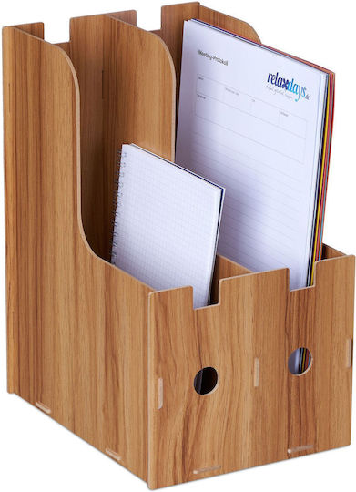 Relaxdays Magazinordner Büro Schrank 2 Fächer Braune
