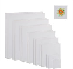 Relaxdays Set 16 Square Canvases White 50x1.5x50 Cm Relaxdays Set 16 Square Canvases White 50x1.5x50 Cm
