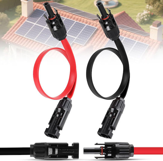 Set of 2 Flat Window Pass-Through Cables Anrbb Photovoltaic Mc4 35cm