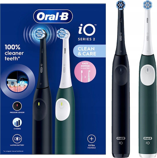 Oral-B Io Series 2 Ηλεκτρική Οδοντόβουρτσα με Αισθητήρα Πίεσης και Θήκη Ταξιδίου Μαύρη