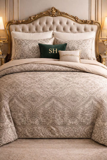 SteweHome Σετ Διπλή 200x230cm Stewehome Σετ Παπλωματοθήκης Με Σεντόνι Με Λάστιχο Διπλό Από Βαμβάκι 200x230 Cm · Ste-020741-v41227