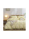 SteweHome Cotton Duvet Cover Set 180x220cm Double With Pillowcase Ecru