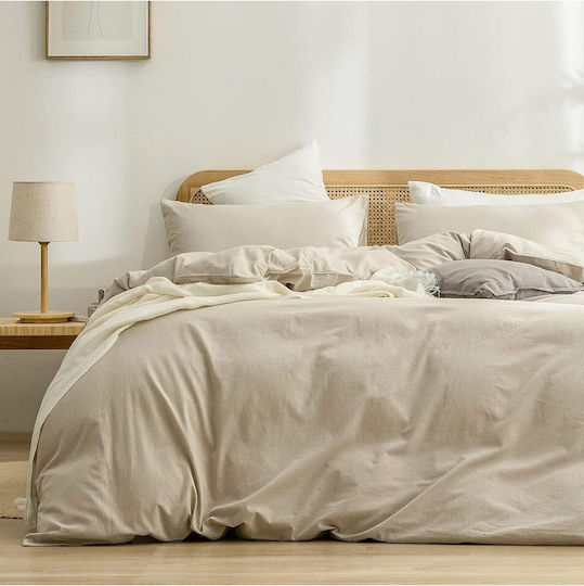 SteweHome Semi-Double Duvet Cover Set 180x220cm Ecru