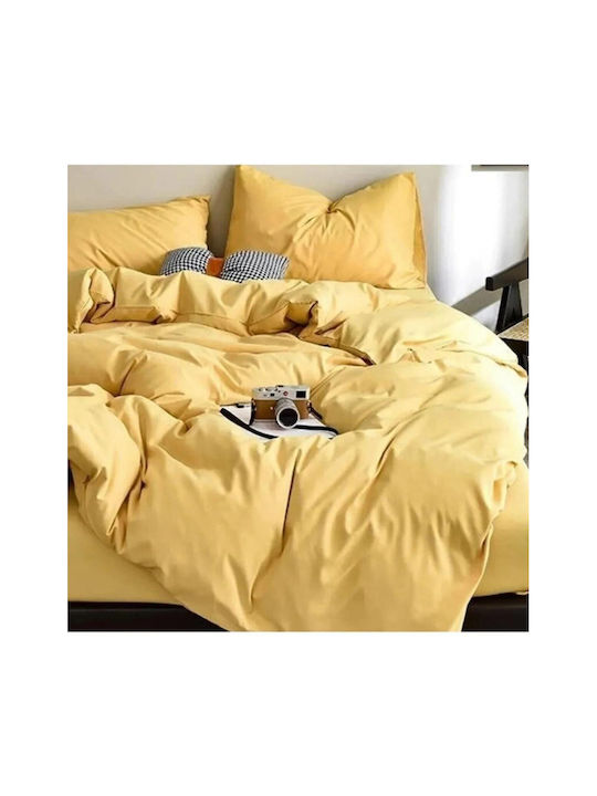 SteweHome Cotton Duvet Cover Set 200x200cm Double With 2 Pillowcases Cotton Jersey