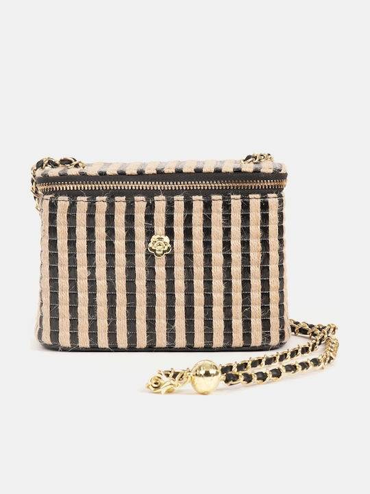 Mini Straw Bag Striped Size One Size Beige