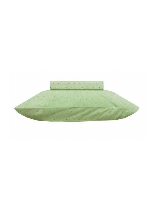 Viopros Cotton Duvet Cover Set 160x240cm Single With Pillowcase 958 Green