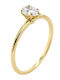 Xrisokosmima Single Stone Ring From 9K Gold With Zircon