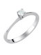 Single Stone Ring In 18K White Gold With Diamond