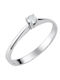 Single Stone Ring In 18K White Gold With Diamond