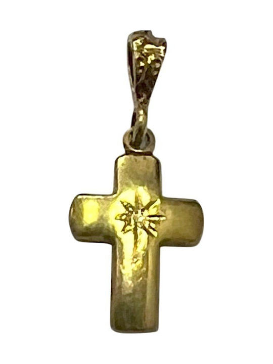 Men's Cross Made of Gold Plated Silver Without Chain