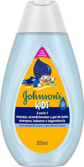 Johnson & Johnson Детски Шампоан и Балсам и Душ Гел с Кокос в Кремообразна Формула 300ml