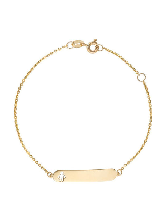 Kids Bracelet ID Made of 9K Gold with Baby Boy