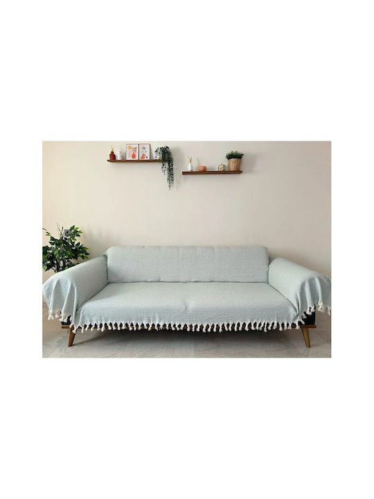 SteweHome Ριχτάρι Τριθέσιου Καναπέ Πλεκτό 180x300εκ. Πράσινο
