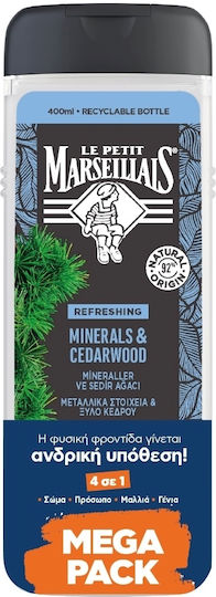 Le Petit Marseillais Αφρόλουτρο για Άνδρες & Άρωμα Ξυλώδη 2x400ml