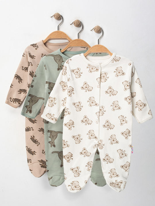 SteweHome Set of Brown Baby Bodysuits 3pcs