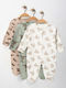 SteweHome Set of Brown Baby Bodysuits 3pcs