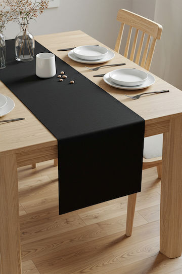 SteweHome Τραπεζομάντηλο Λινό Μαύρο 150x50εκ.