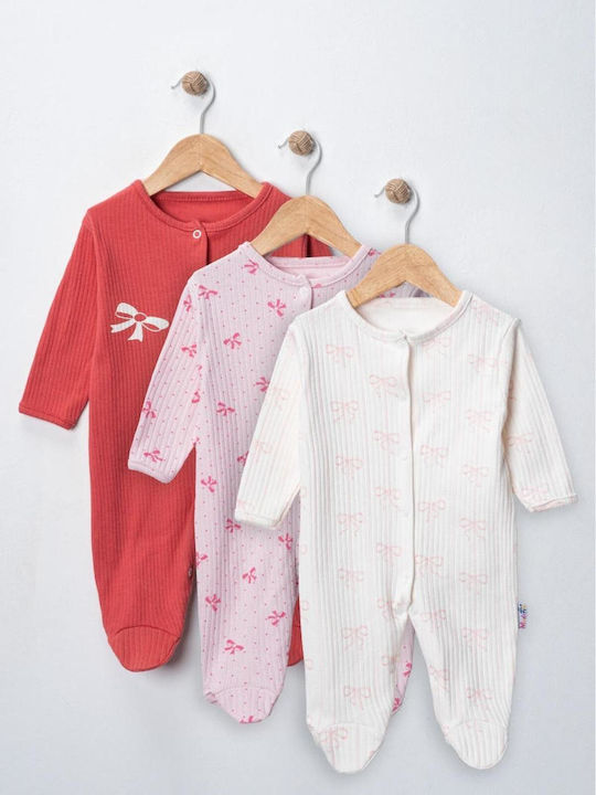 SteweHome Set of Multicolored Baby Bodysuits 3pcs
