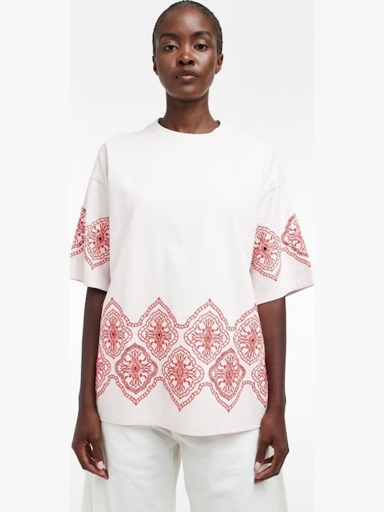 Γυναικείο Oversized Crop T-shirt Ροζ