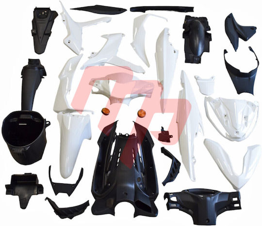 Plastic Suit Honda Astrea Grand X 110 White Complete Kit 30 Pieces Includes Front Turn Signal Inside