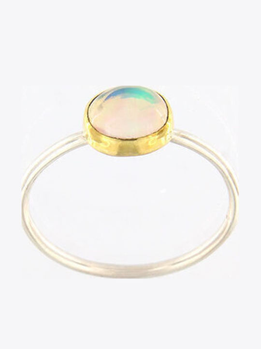 Ios Women's Ring with Stones Silver Gold Plated