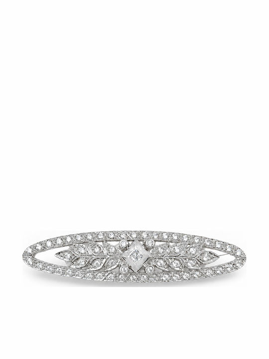 Blume Brosche aus Weißgold 14K Weiße