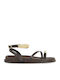 Damen Flache Sandalen Braun