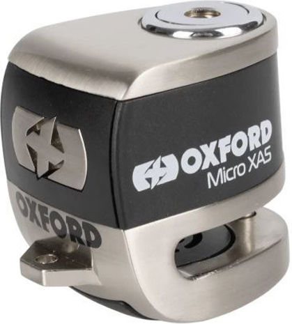 Oxford Xa5 Motorcycle Disc Brake Lock with Alarm Silver Colour