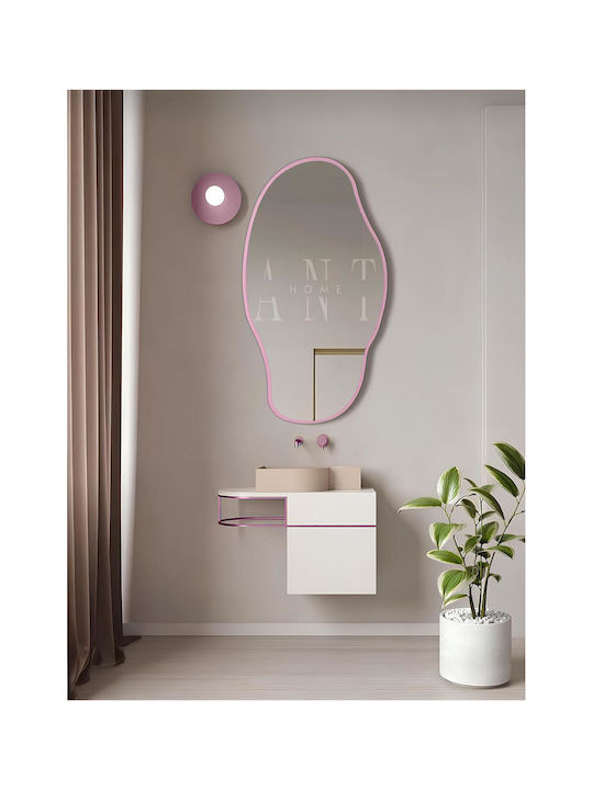 SteweHome Bathroom Mirror Made of MDF 75x40cm Pink