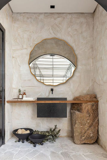 SteweHome Asymmetrical Bathroom Mirror 80x80cm Gold