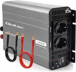 Qoltec Invertor Tensiune Ms Wave 12v 230v 2500/5000w Usb Compatibil Lifepo4 Gel Agm