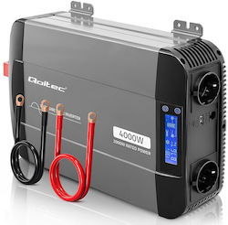 Qoltec Μετατροπέας Τάσης Pure Sine Wave 12v 230v 2000/4000w Lcd Usb Usb-c Συμβατός Lifepo4 Gel Agm Qoltec Μετατροπέας Τάσης Pure Sine Wave 12v 230v 2000/4000w Lcd Usb Usb-c Συμβατός Lifepo4 Gel Agm