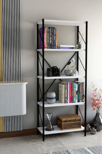 Bibliothek Weiß 90x34x180cm