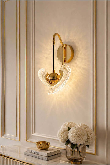 SteweHome Lampa de Perete Modernă cu LED Integrat și Lumină Alb Cald Auriu