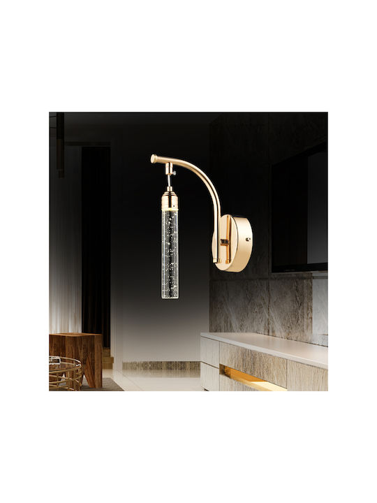 SteweHome Modern Wall Lamp with Integrated LED and Switch Gold