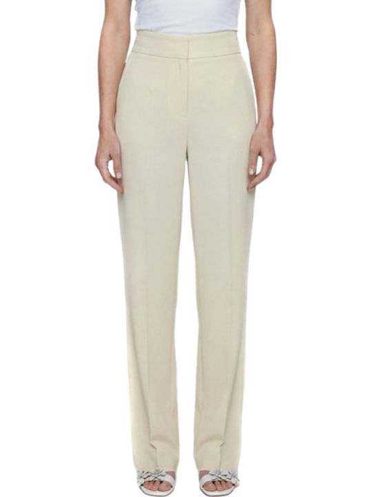 MY T Pants Women's Fabric Trousers Offwhite