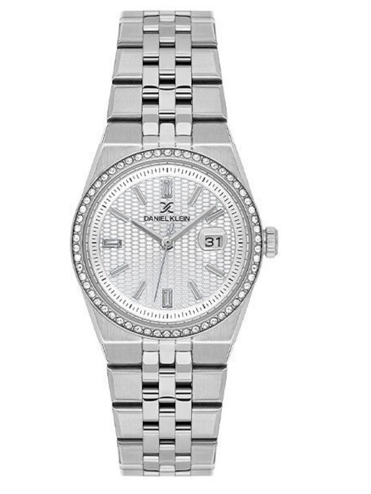 Daniel Klein Womens Watch Battery with Silver Metal Bracelet