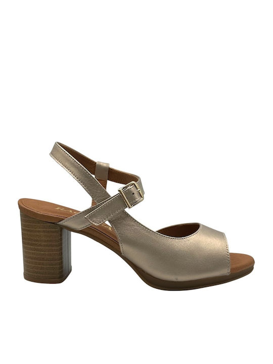 Ragazza Damen Sandalen Aus Leder Gold