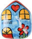 Dekorative Magnete Keramisch Synchronia Haus Blau Blume