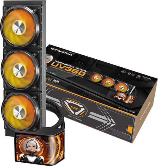 Darkflash UV360 Υδρόψυξη AIO CPU με 3 Ανεμιστήρες 120mm και ARGB Φωτισμό