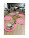 SteweHome Tischsets Rund Korbweide Rosa 33cm 6 Stück
