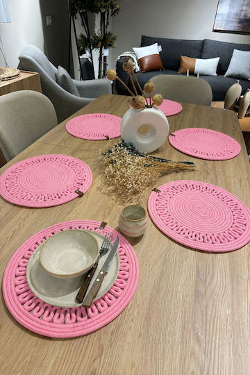 SteweHome Tischsets Rund Korbweide Rosa 33cm 6 Stück