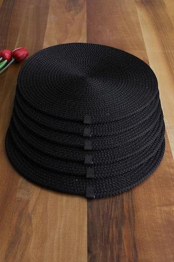 SteweHome Black Placemats 32x32cm 6 Pieces