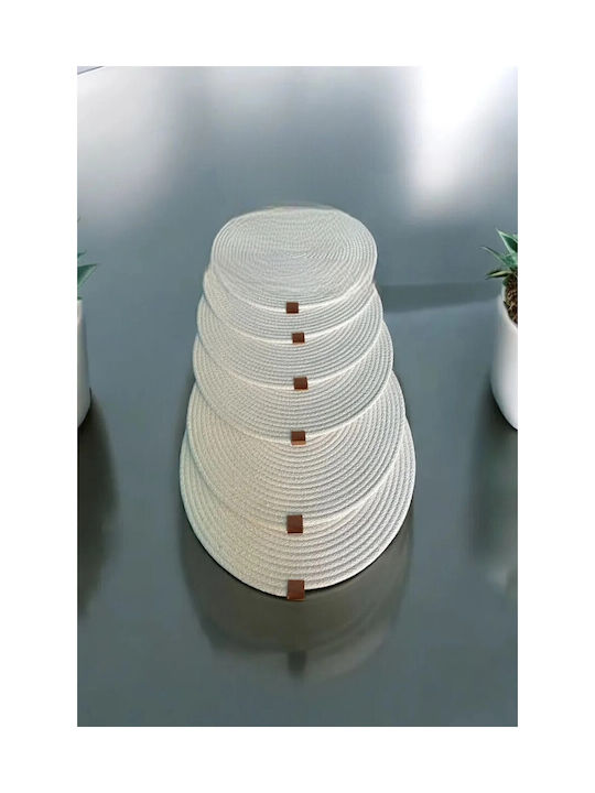 SteweHome Σουπλά Στρογγυλό Ψάθινο Μπεζ 32cm 6τμχ