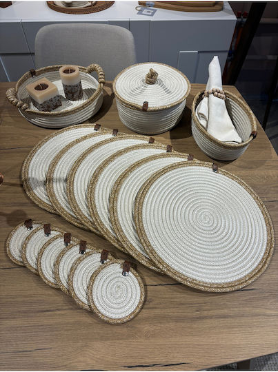 SteweHome Wicker Beige Placemats 33x33cm 15 Pieces