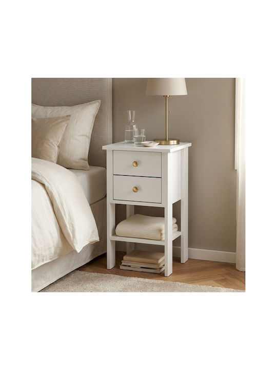 Wooden Gold Bedside Table 40x35x70cm