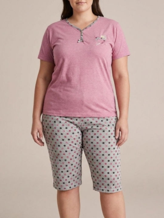 Asel Asel Sommer Damen Schlafanzug Set Rosa