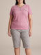 Asel Asel Sommer Damen Schlafanzug Set Rosa